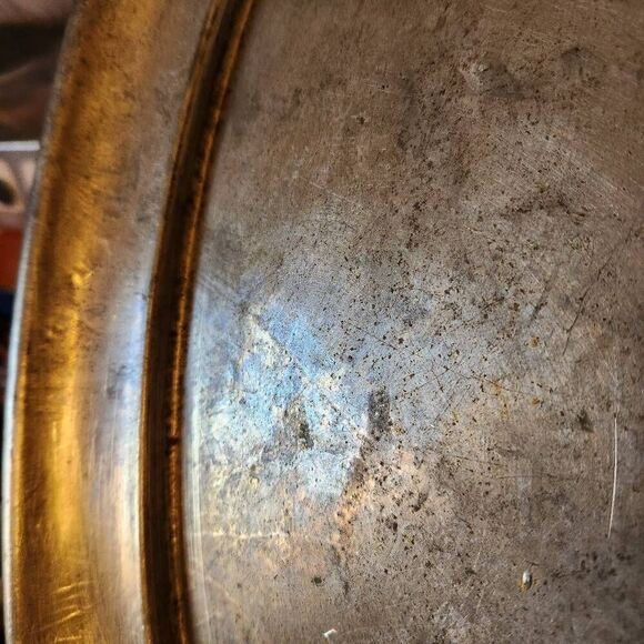 Silver rustic country tray vanity platter oval home decor - Picture 5 of 5